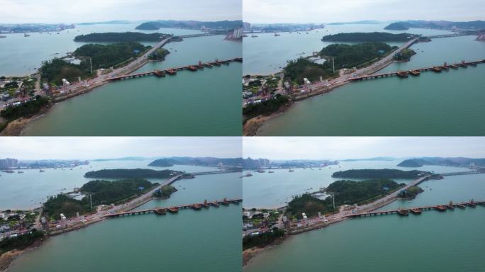 防城港西湾大桥龙马明珠滨海风光航拍