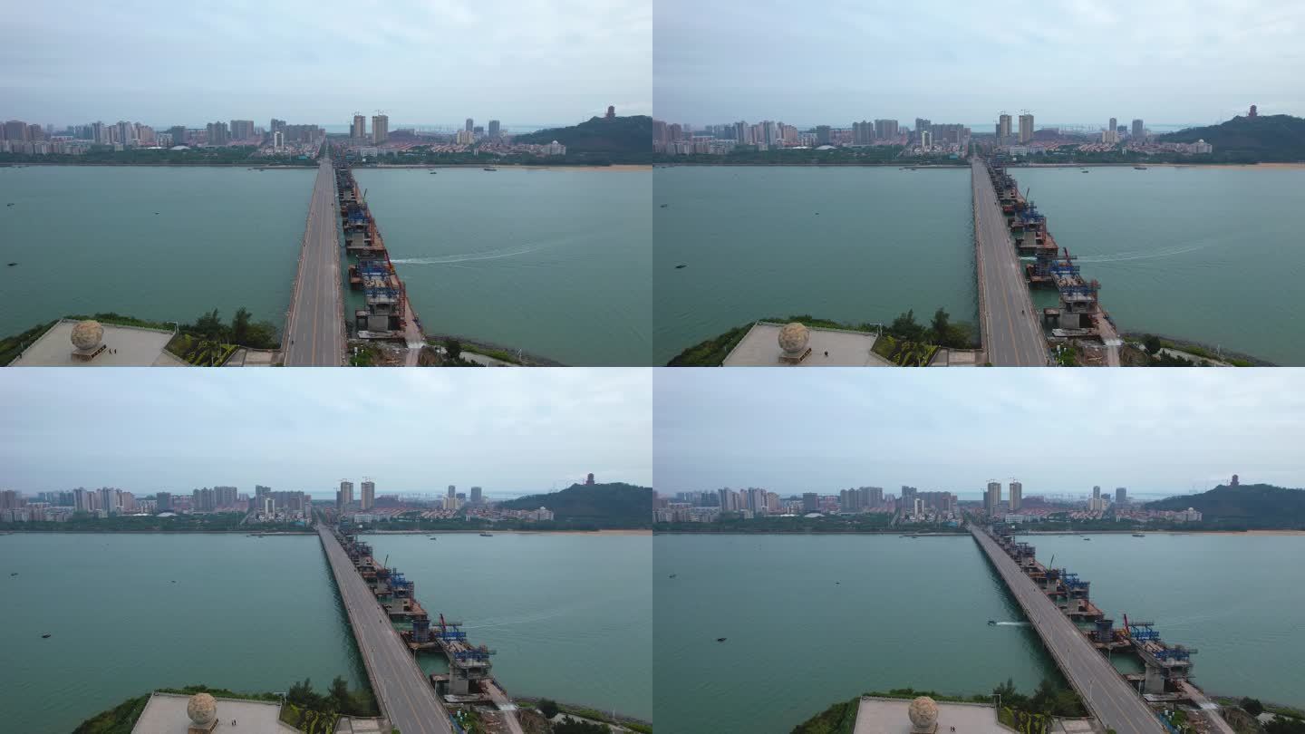 防城港西湾大桥龙马明珠滨海风光航拍