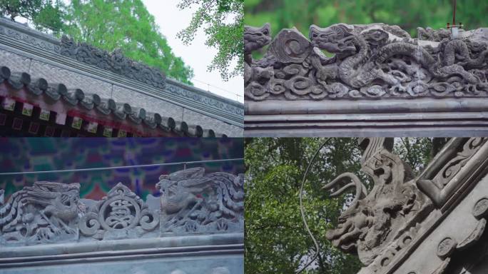 北京西山古建筑上的砖雕龙凤