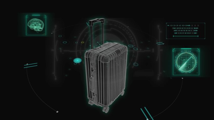 行李箱HUD科技界面展示素材