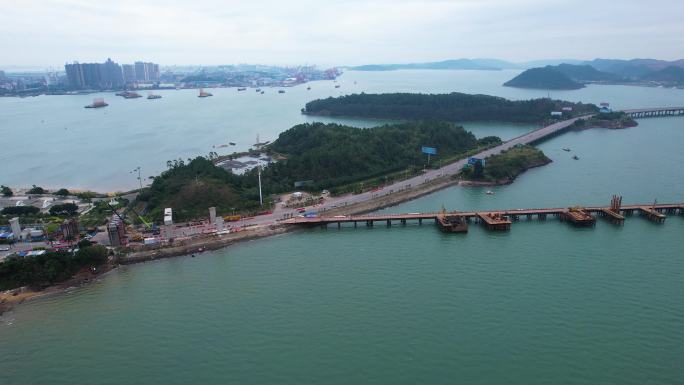 防城港西湾大桥龙马明珠滨海风光航拍