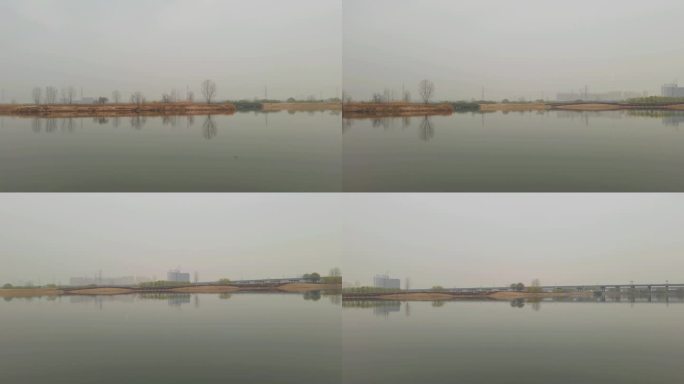 4K高清实拍西安渭河河堤公园优美风景
