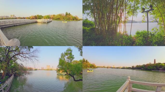 惠州西湖夕阳下的美景