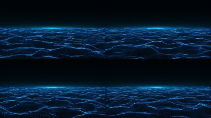 蓝色粒子波浪线条背景-循环带通道