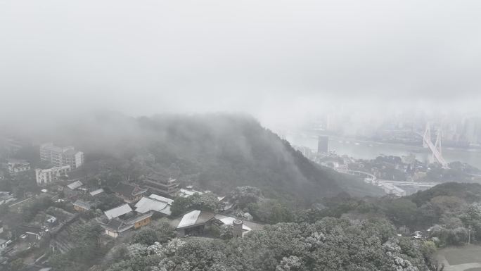 稀有素材重庆南山雪景