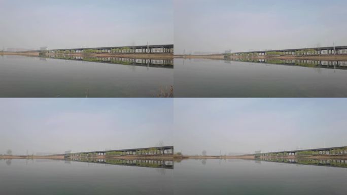 4K高清实拍西安渭河湿地公园优美风景