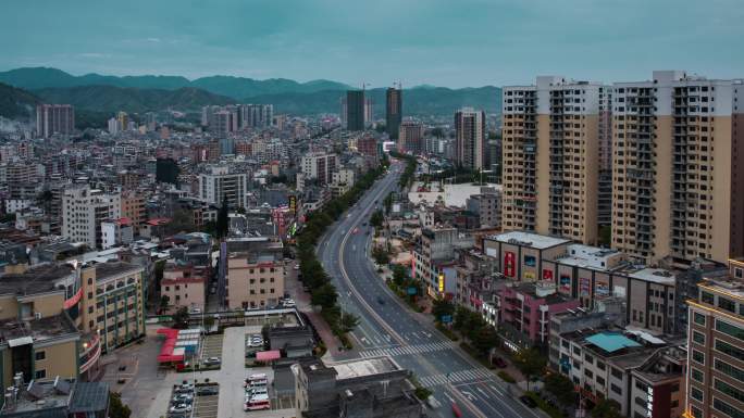 河源紫金城市夜景风景4k延时