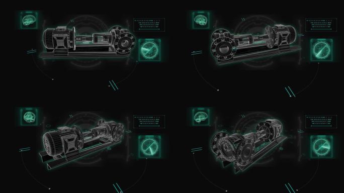 电机泵HUD科技界面展示素材