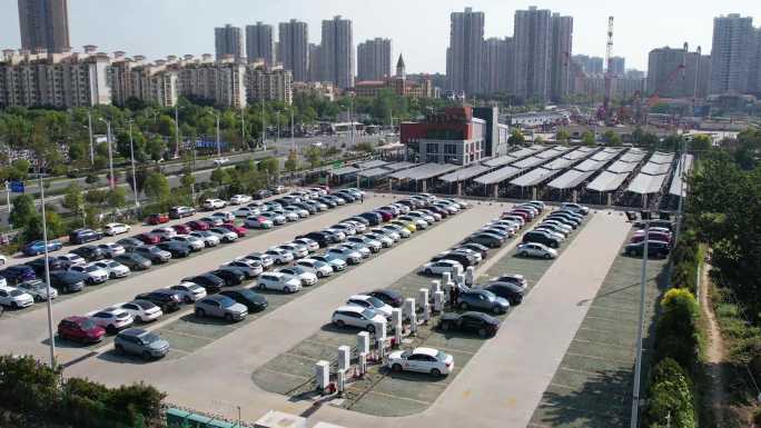 南京柳州东路停车场全角度无死角航拍