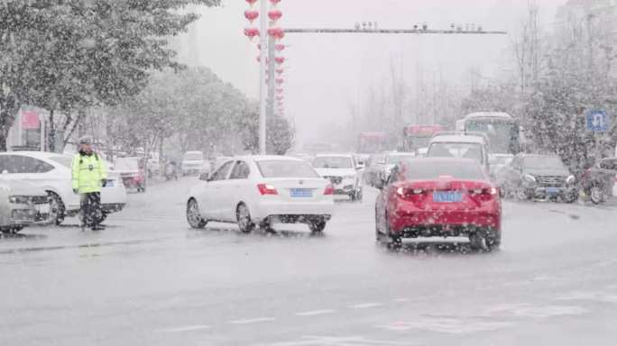 4k下雪花 城市小雪 南方初雪 节气