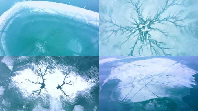 水库 冰面 湖面 蓝冰