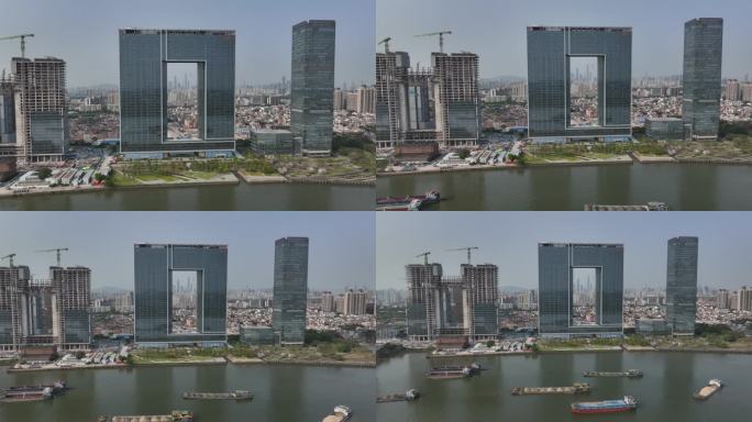 航拍广州之窗中轴线珠江新城广州塔全貌