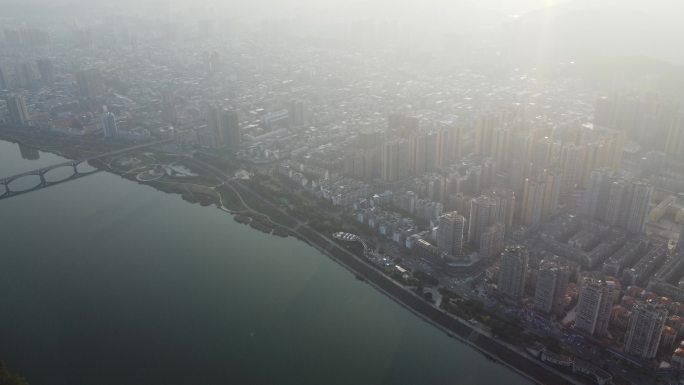 四川遂宁射洪市城市风景航拍