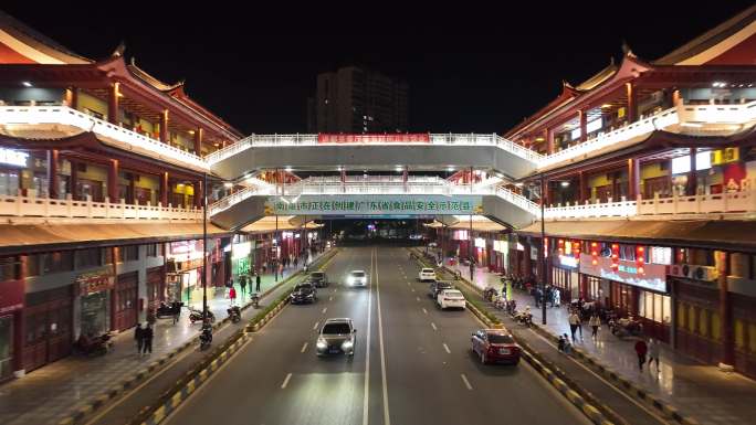 雄州廊桥夜景航拍