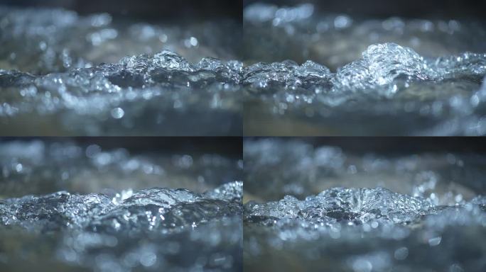 清澈水流高速升格慢动作空镜头