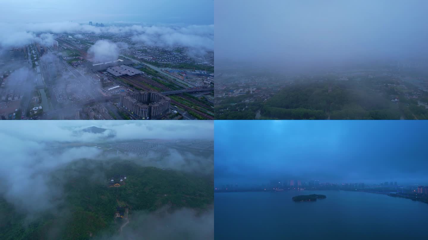雨雾下的苏州城