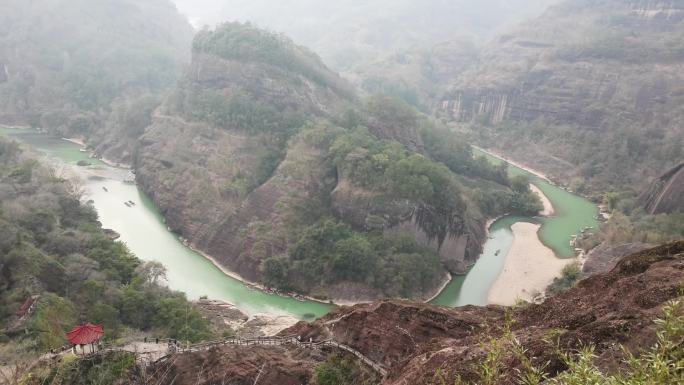 福建武夷山景区九曲溪 竹筏漂流