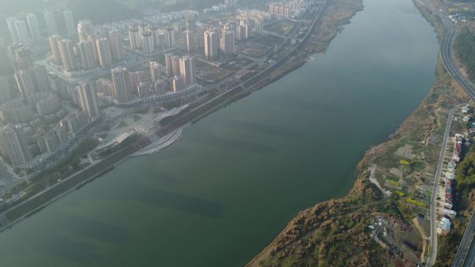 四川遂宁射洪市城市风景航拍