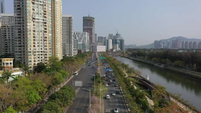 （4K）美丽深圳沙河西路城市生态