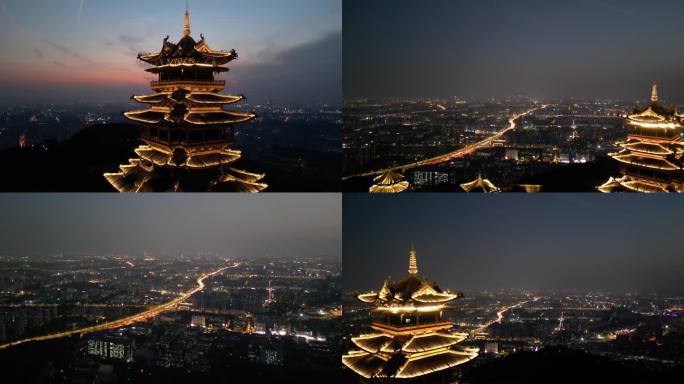 杭州半山森林公园 山顶夜景 望宸阁