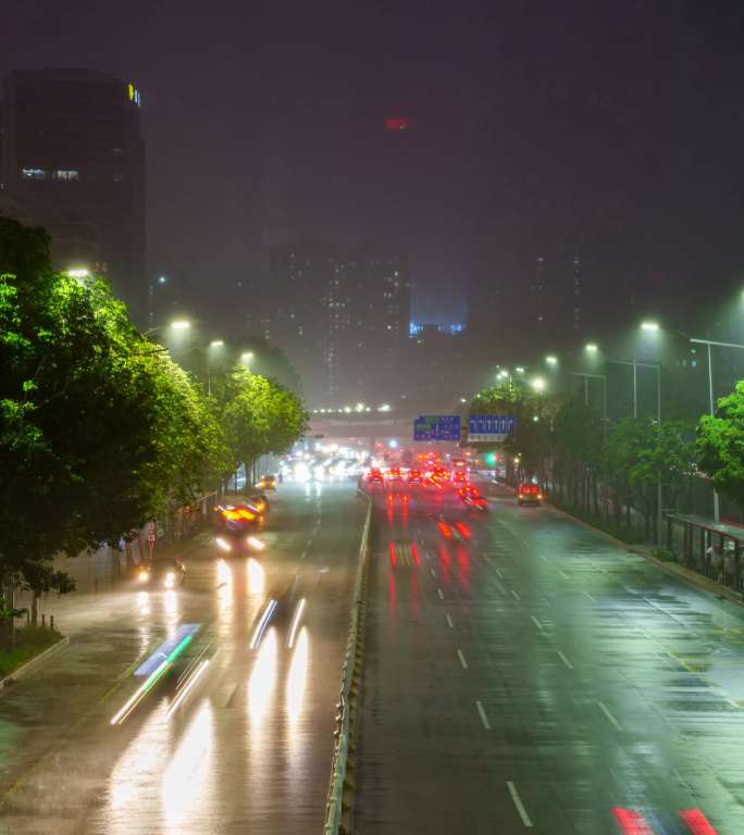 中国广东深圳石厦平安金融中心暴雨延时摄影