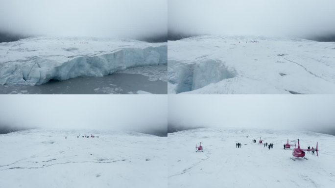 航拍阿拉斯加冰川