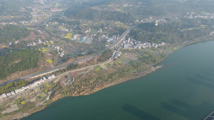 四川遂宁射洪市城市风景航拍