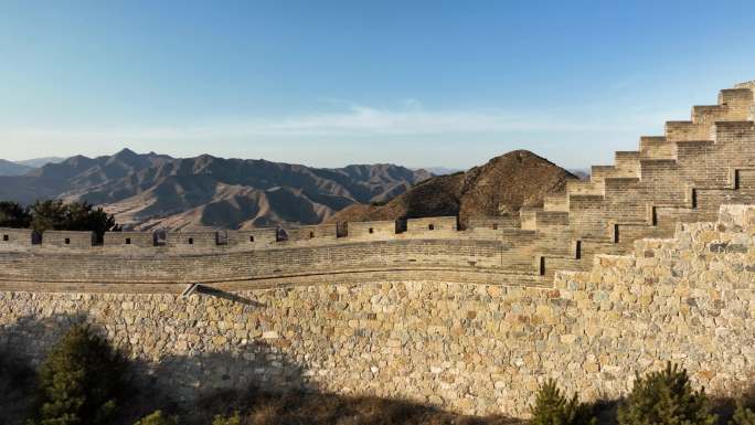 4K航拍山西省忻州代县明长城遗址平型关段