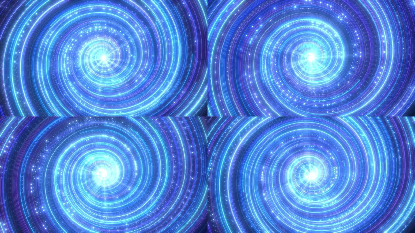 蓝色螺旋粒子光线星轨旋转粒子线条