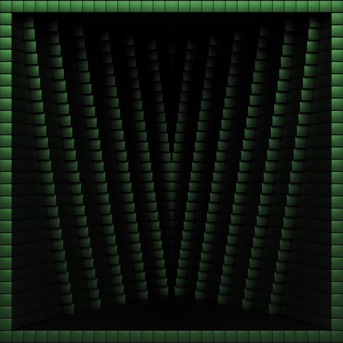 【裸眼3D】墨绿立体艺术凹凸方形空间矩阵