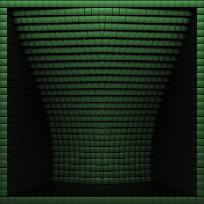 【裸眼3D】墨绿立体艺术曲线方形空间矩阵