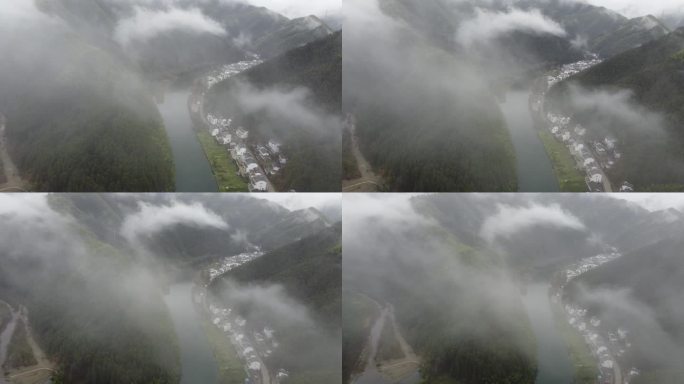 安徽山间村落航拍