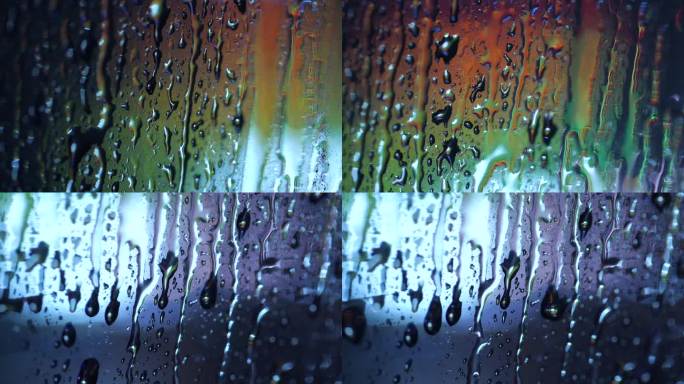雨窗窗外的雨窗外光影玻璃雨滴窗户水珠