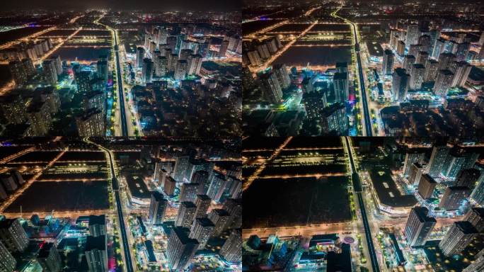 重庆高新区CBD夜景航拍延时