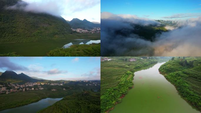 贵州毕节七星关河夹岩水库航拍