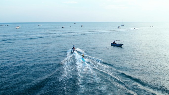 各种海上娱乐运动航拍