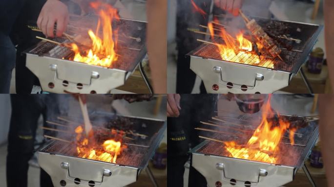 烧烤火碳高清2K素材