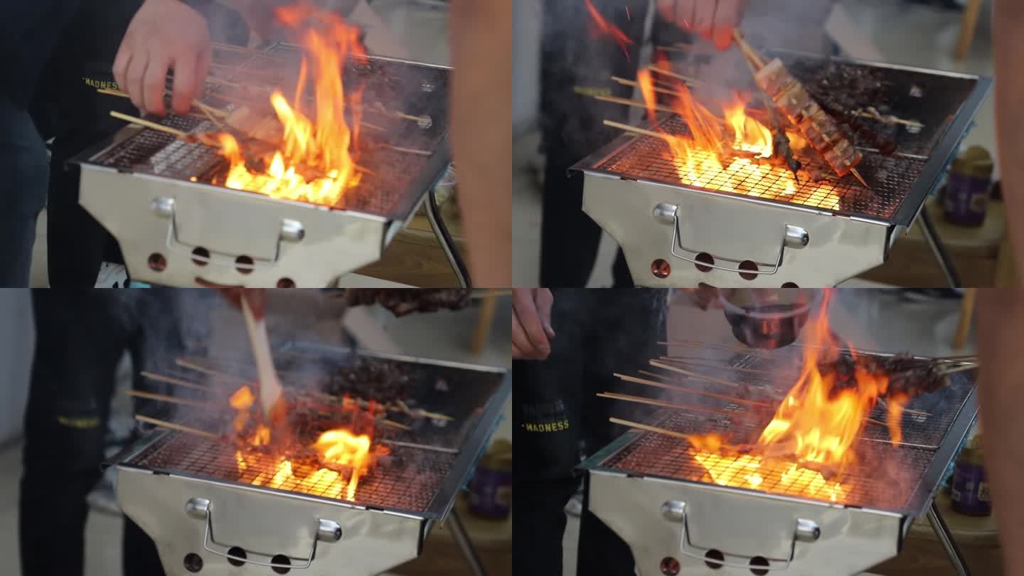 烧烤火碳高清2K素材