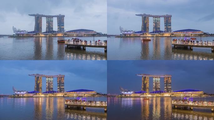 新加坡海湾日转夜延时 Singapore