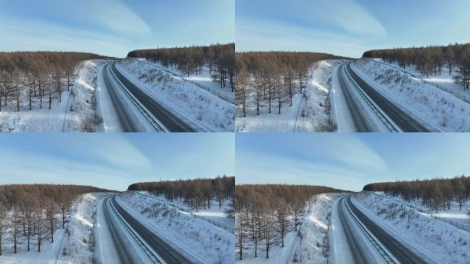 高速公路路面结冰汽车行驶