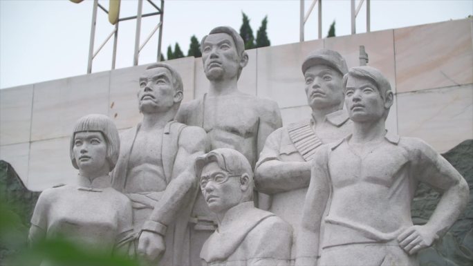 无锡革命烈士陵园革命烈士石像特写C028
