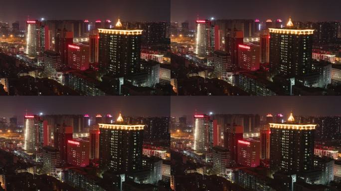 【4K】郑州夜晚城市建筑群延时2