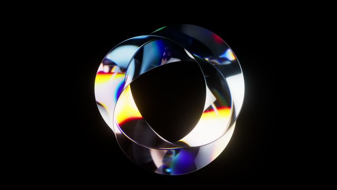 彩色渐变玻璃曲面循环动画3D渲染