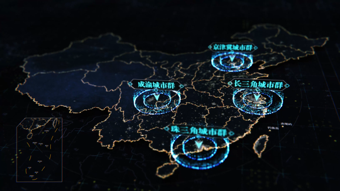 暗金粒子中国地图模板