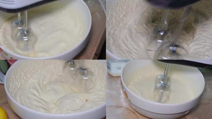 镜头合集奶油机打蛋器打发奶油1