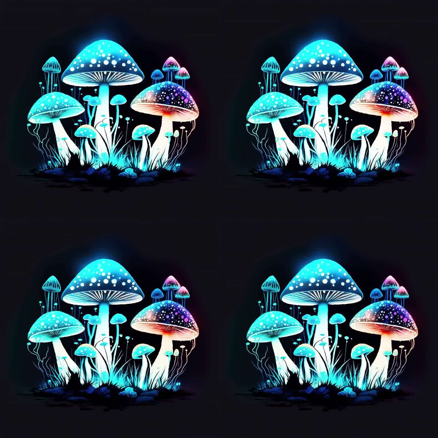 梦幻彩色蘑菇