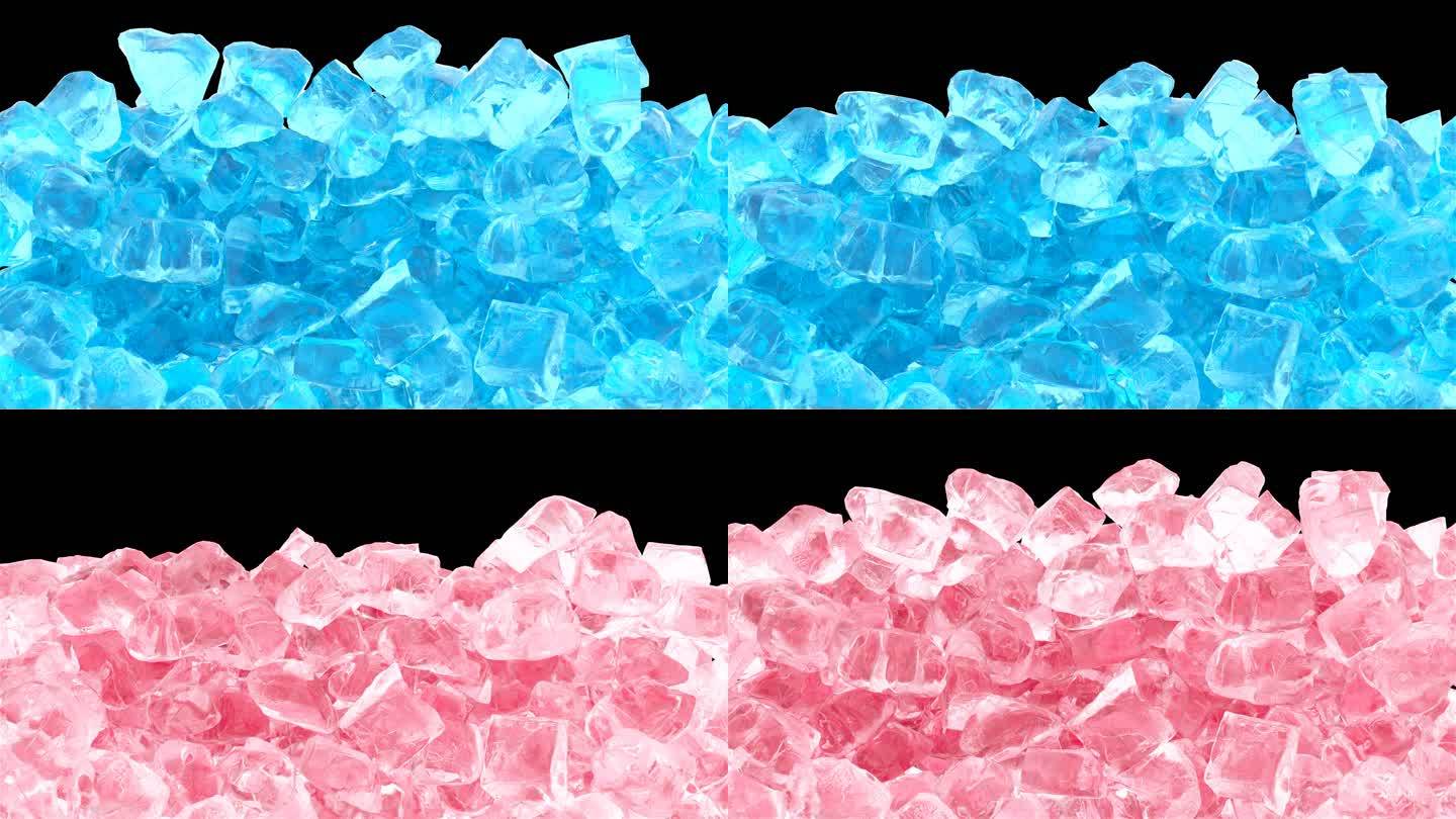 蓝色冰块红色冰块水晶石