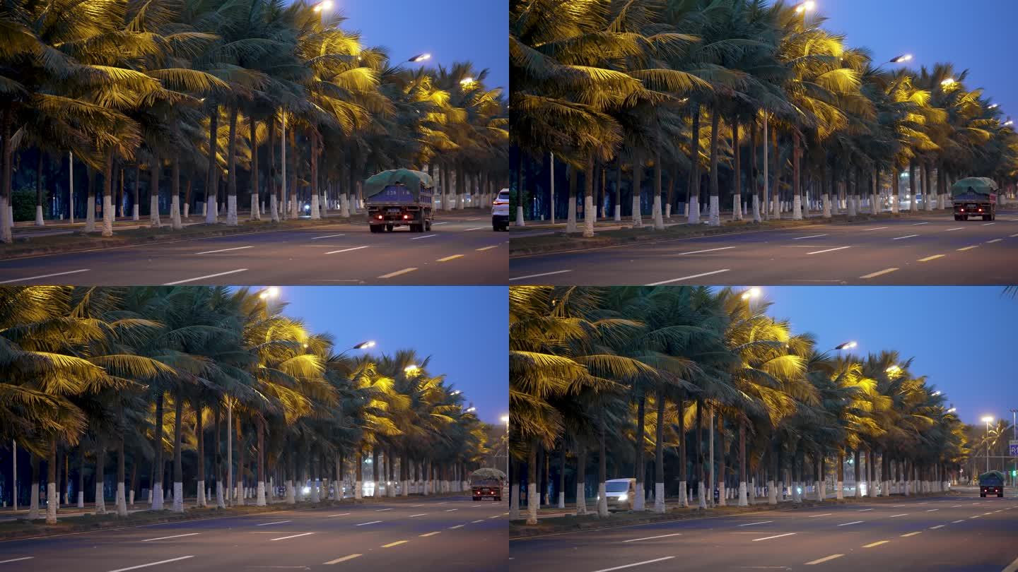 椰城海口清晨街景