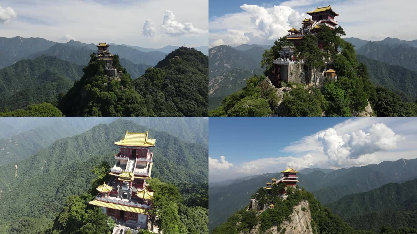 西安南五台航拍大景素材 五台山航拍素材