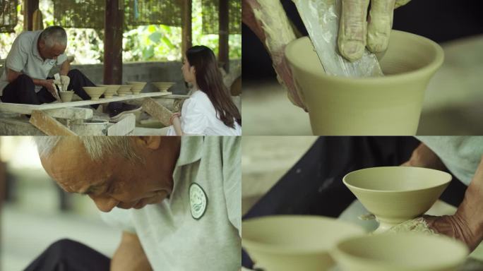 老手艺人制作陶瓷工艺